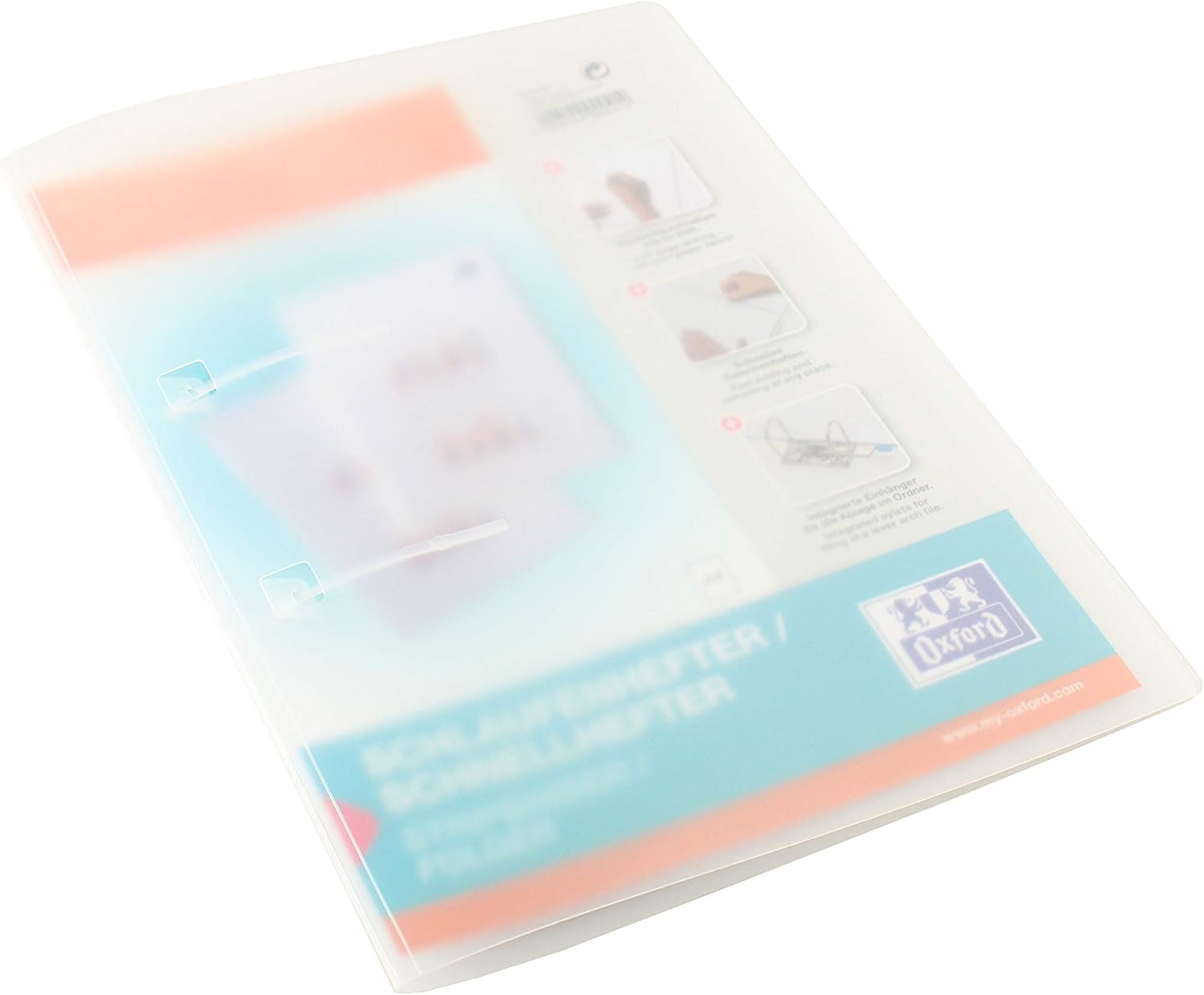 Oxford A4 Plastic Loop-Leaf File Strip Binder Transparent Pack of 10