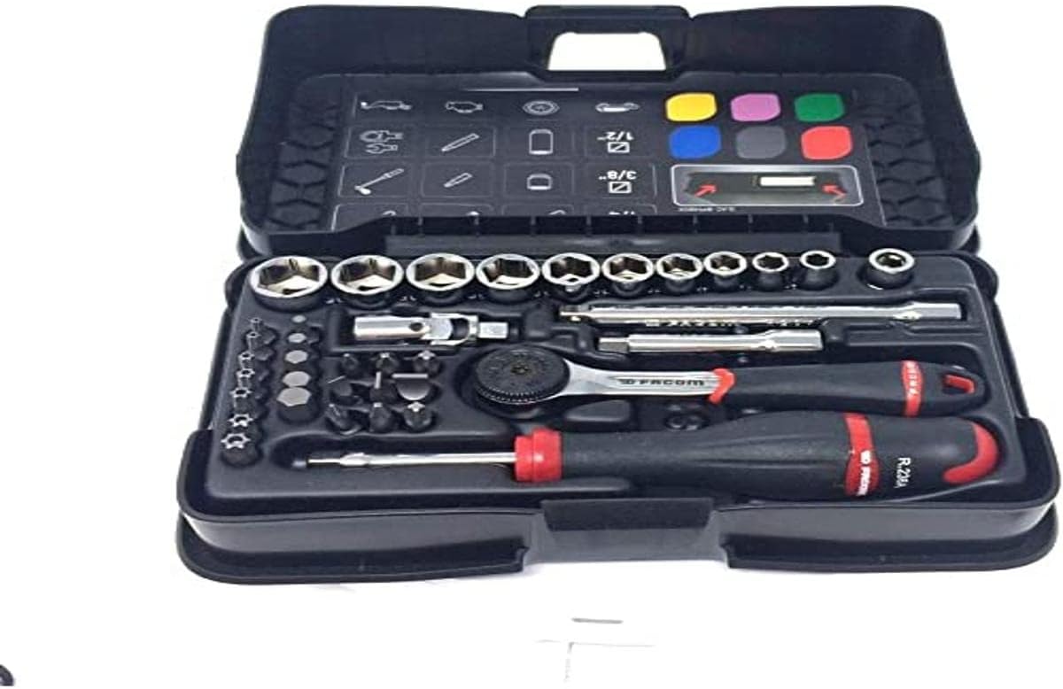 Facom Ratchet Socket Wrench SetSocket wrench set, Multi, r.161-6p6 Set 1/4 Inch, Set 37 Pieces
