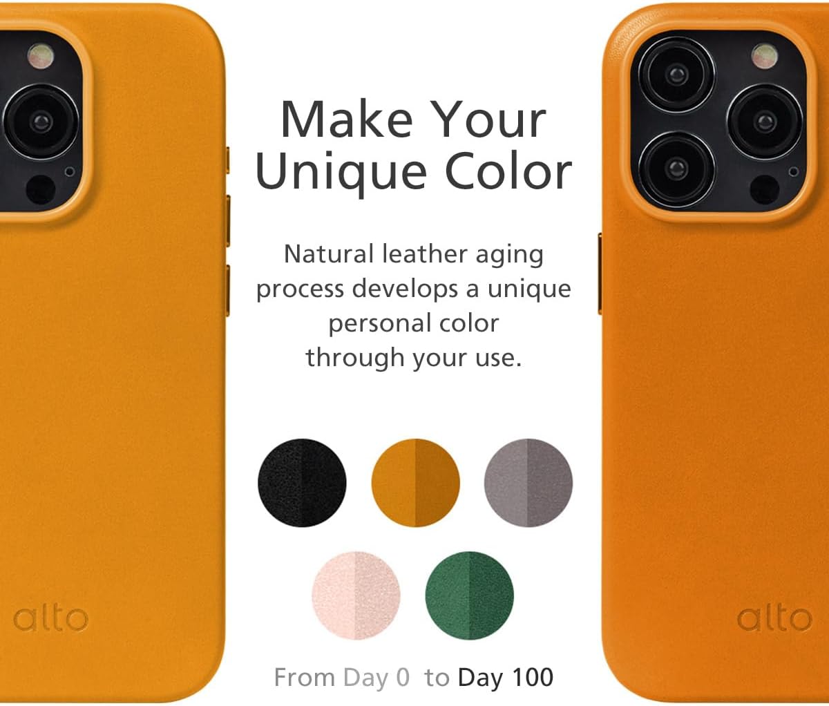 alto Phone Case Compatible with iPhone 15 Pro 2023 and MagSafe, Magnetic Italian Leather Case, Clop Series Drop Protective Case (iPhone 15 Pro, 6.1 inch, Caramel Brown)