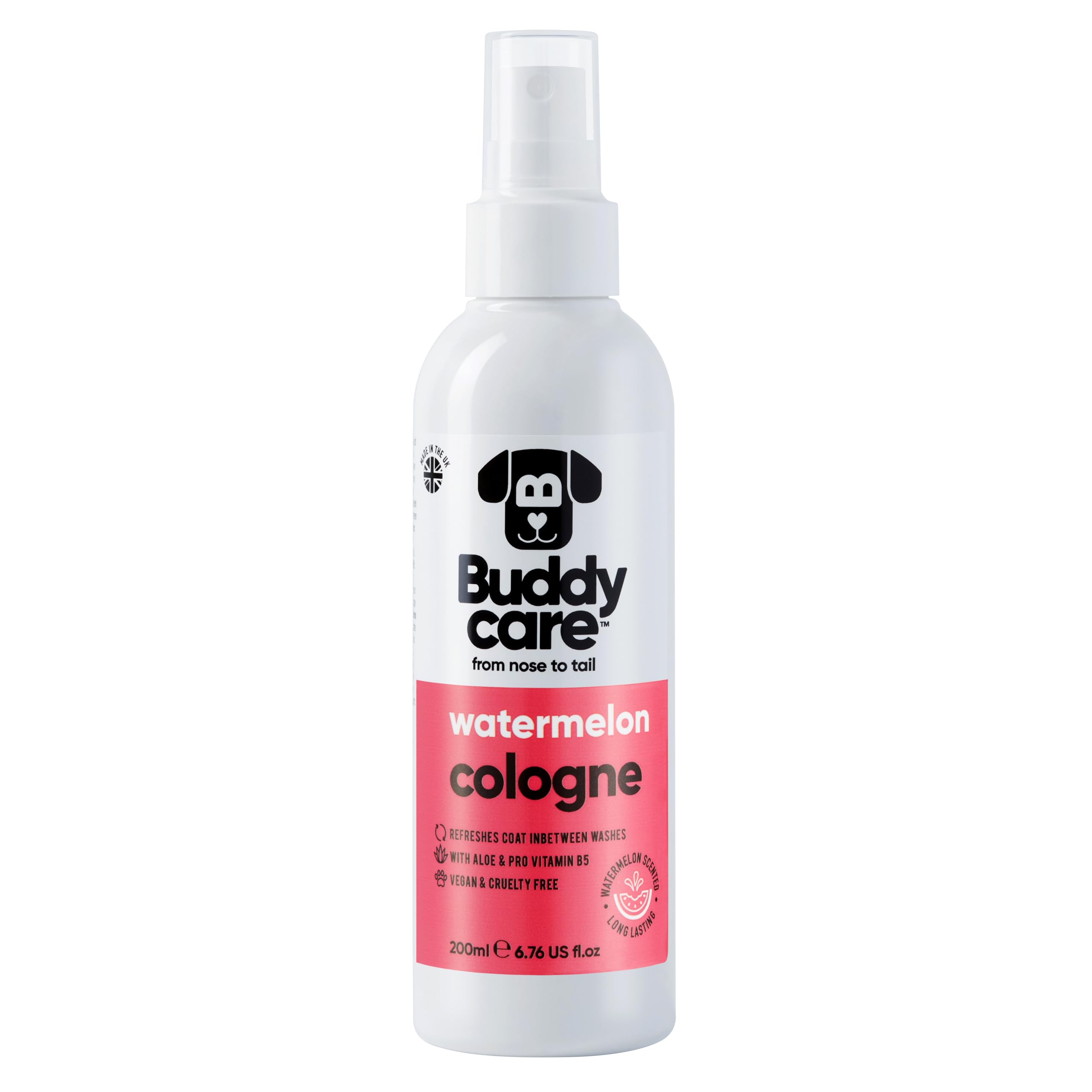 Buddycare Dog Cologne - Watermelon - 200ml - Delicate and Powdery Scented Dog Cologne - Refreshes Between Dog Washes