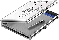 Vista 1 de Vaultz Whiteboard Locking Storage Clipboard, Holds 8.5 x 11 Sheets, White/Silver/Black