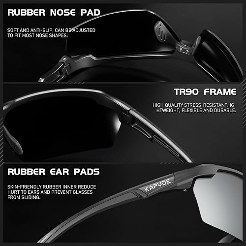 Miniatura 5 de KAPVOE Gafas de sol deportivas polarizadas para ciclismo, béisbol, correr, bicicleta de montaña, triatlón, golf, MTB para hombres y mujeres