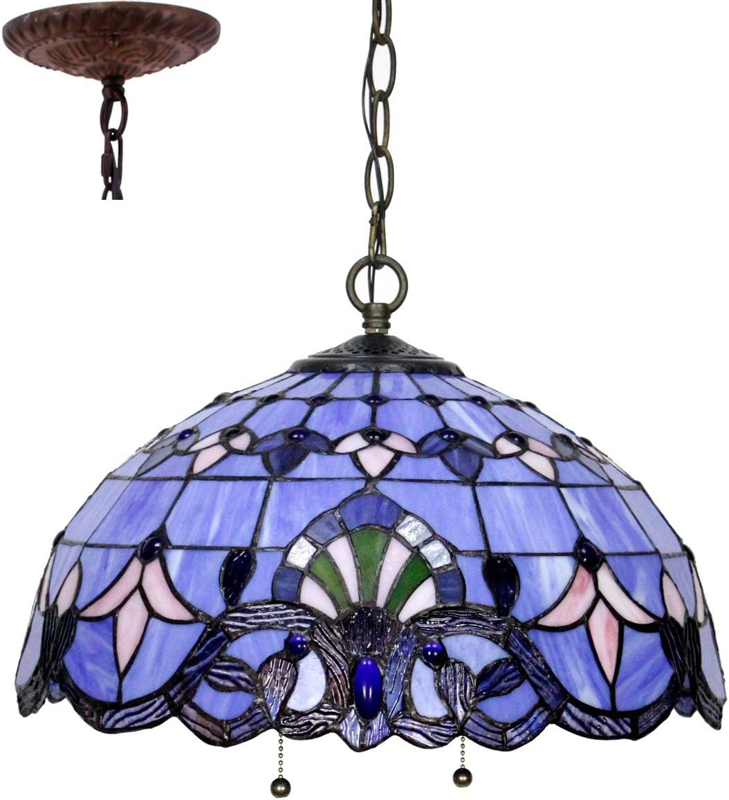 BAYCHEER Tiffany Style Stained Glass Bowl Shade Pendant Light