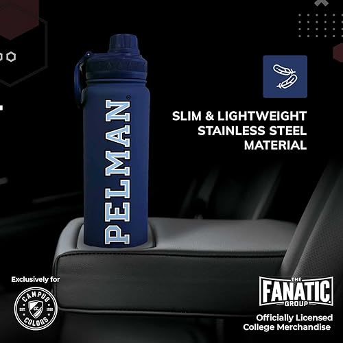 Vista 231 de Campus Colors Botella de agua de acero inoxidable de la NCAA, tapa giratoria, 24 onzas, clip de transporte, mantiene tus bebidas calientes o frías