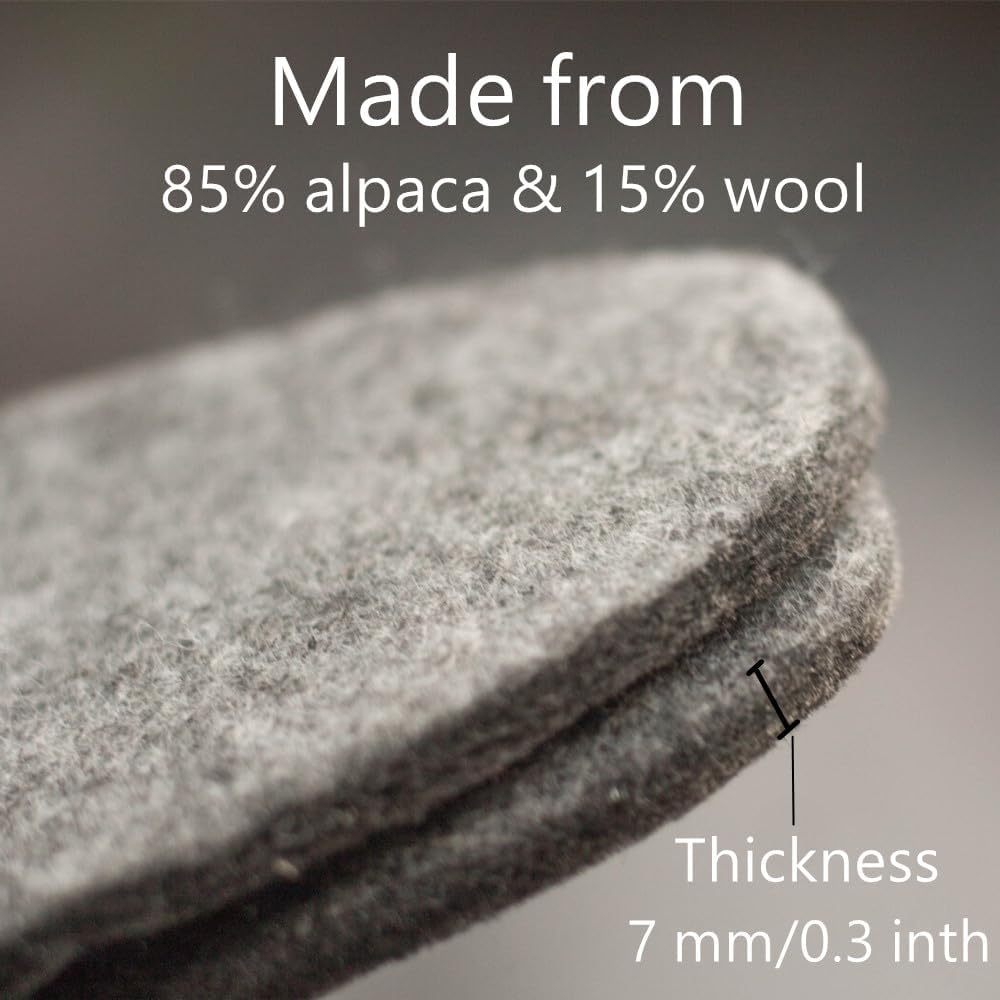 Alpaca Wool Warm Shoe Insert - Wool Shoe Insoles for Boot Soft Winter Warm Shoe Replacement Men 7 Women 8 - Image 3
