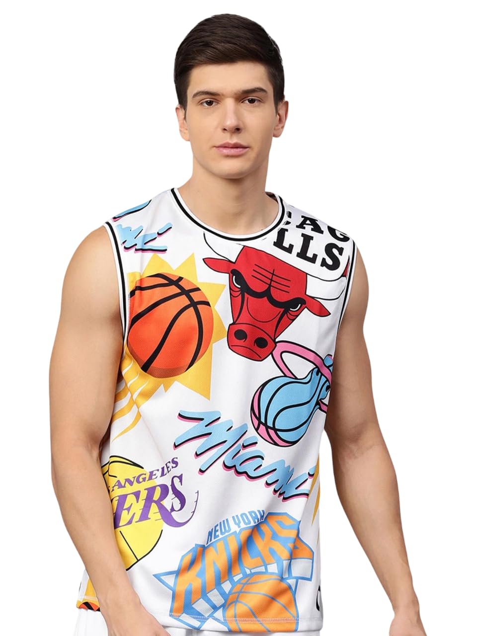 Shop The Arena: NBA: Logo Mash Sleeveless Vest (White)-image-14