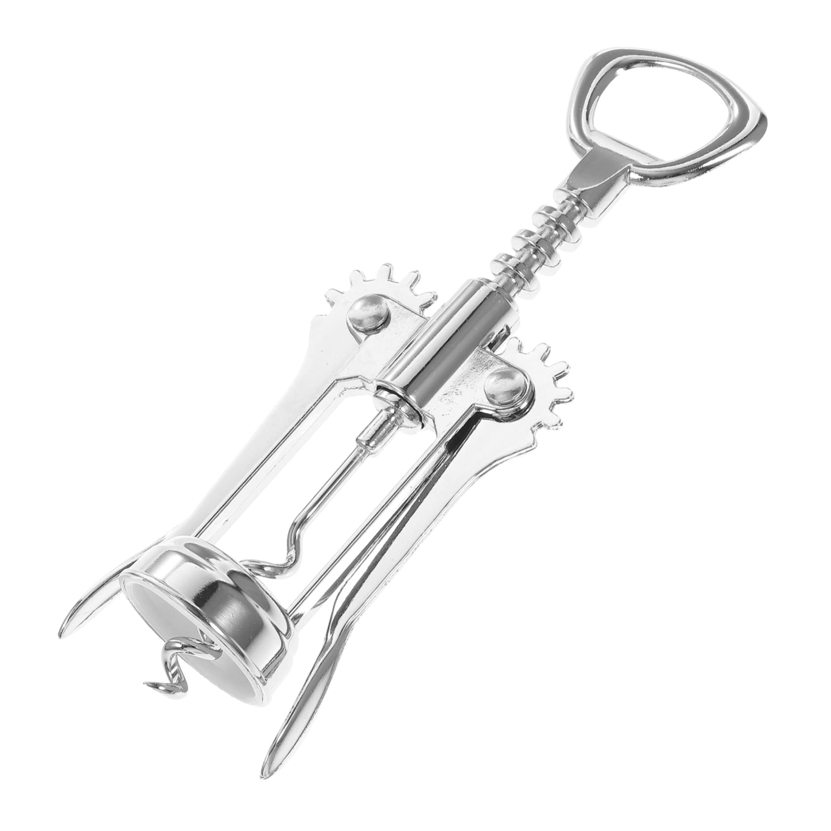 GRIRIW Stainless Steel Wine Corkscrew Winged Bottle Opener Manual Wine Opener Compact Lightweight for Home Travel