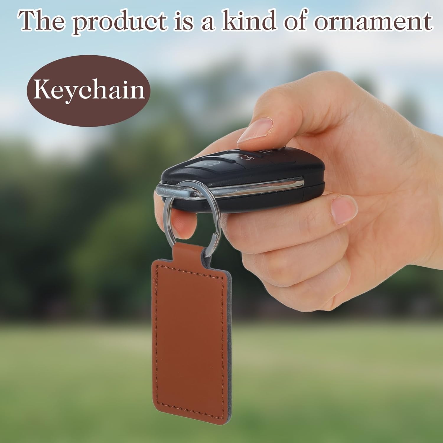 80 Pcs Leather Key Fob Kit, Rectangular Leather Keychain Blanks with Keychain Rings, PU Laser Engraving Key chain, Stamping Diy Crafts for Working
