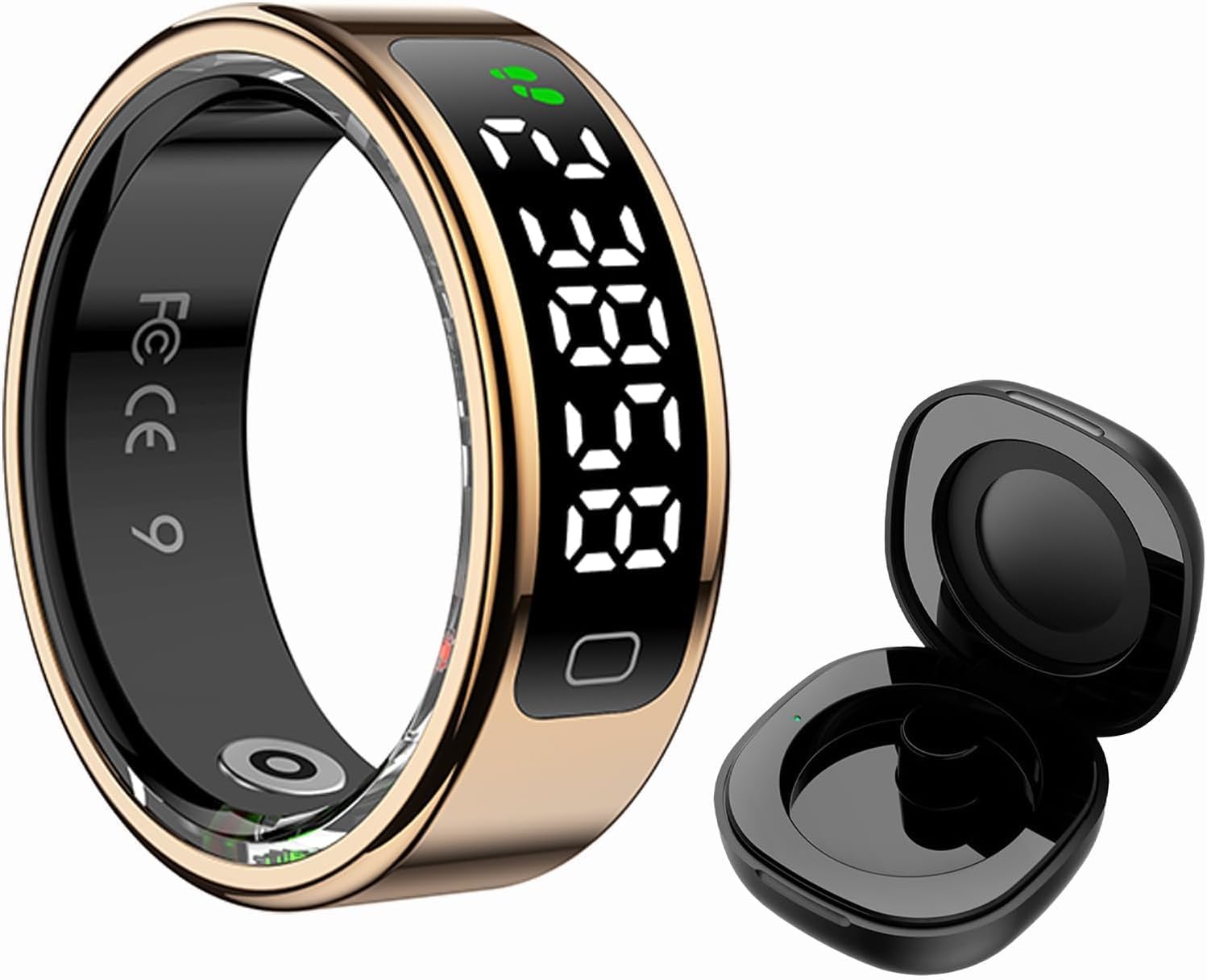 New Generation Smart Ring Monitor Heart Rate, Steps, Calories, Sleep (Gold, #7)