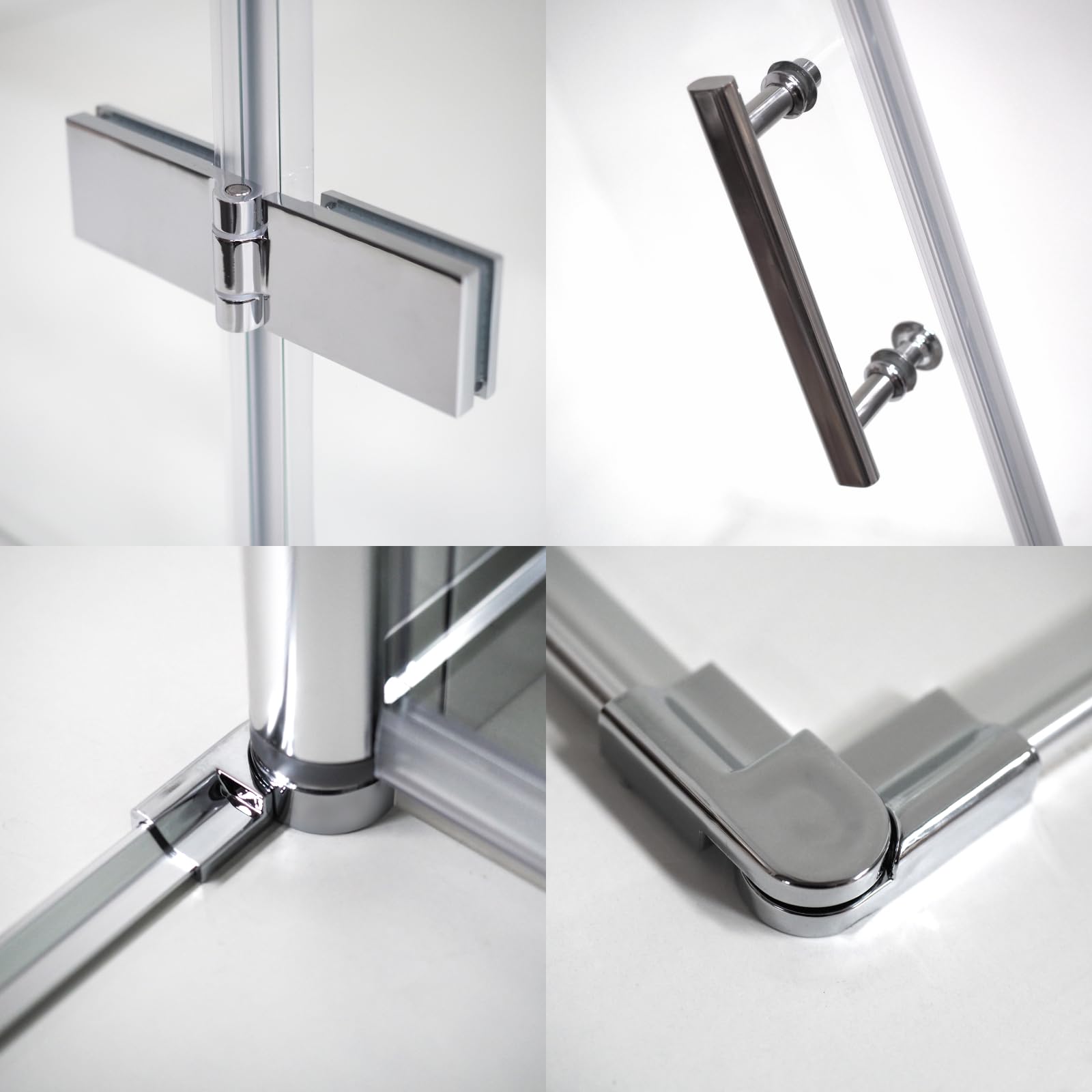 WITEN&NOCK Walk In Duschwand Dusche 120cm Drehfalttür Faltbare Duschtür Trennwand ESG Nano Glas 195cm