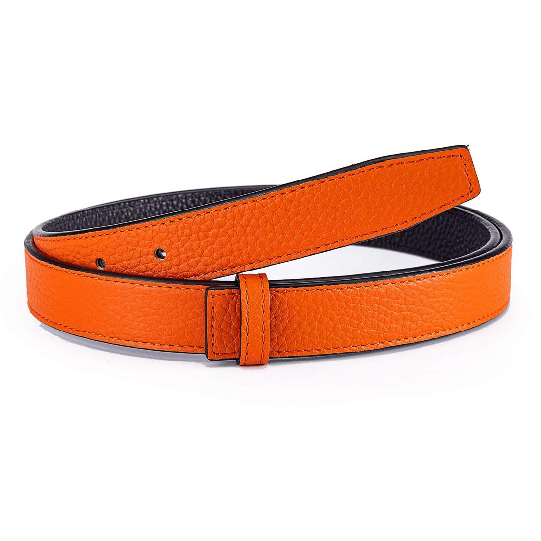 Vatee's Sangle de ceinture de rechange en cuir véritable réversible pour femme sans boucle 20mm/25mm de large