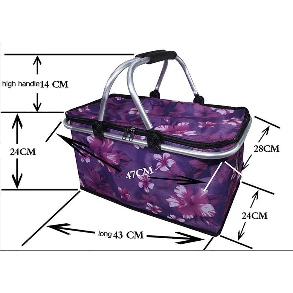 Cestino Da Picnic Isolato Pieghevole - Borsa Termica Per Campeggio E Scampagnate - Foto 12