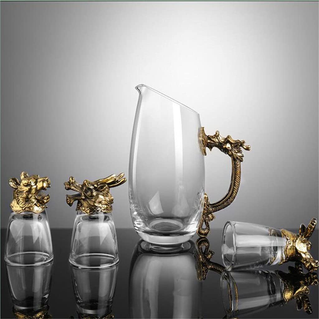 Set di decanter per bicchieri da vino bianco zodiacale in vetro di cristallo per uso domestico 12 set da bar regalo retrò cinese per feste da ristorante