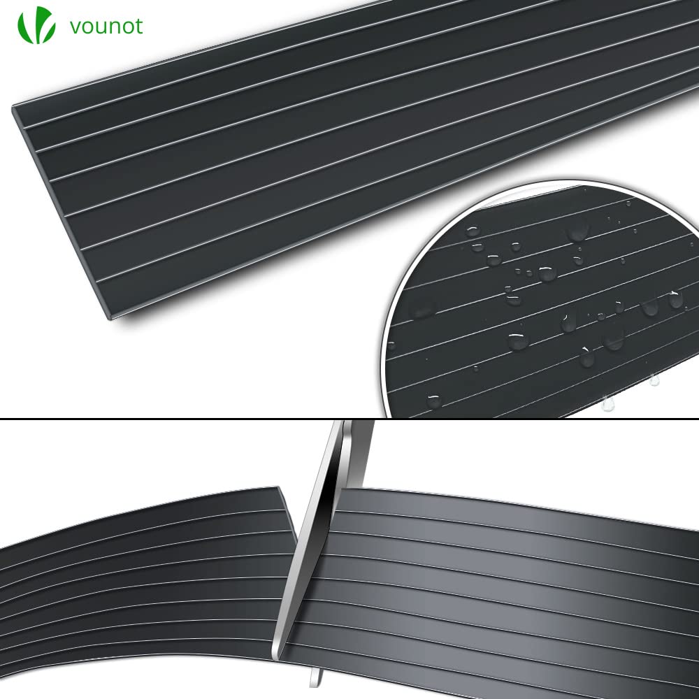 VOUNOT Pasek prywatności do podwójnej siatki 300 m x 4,7 cm, ogrodzenie z PVC z 600 klipsami, czarne