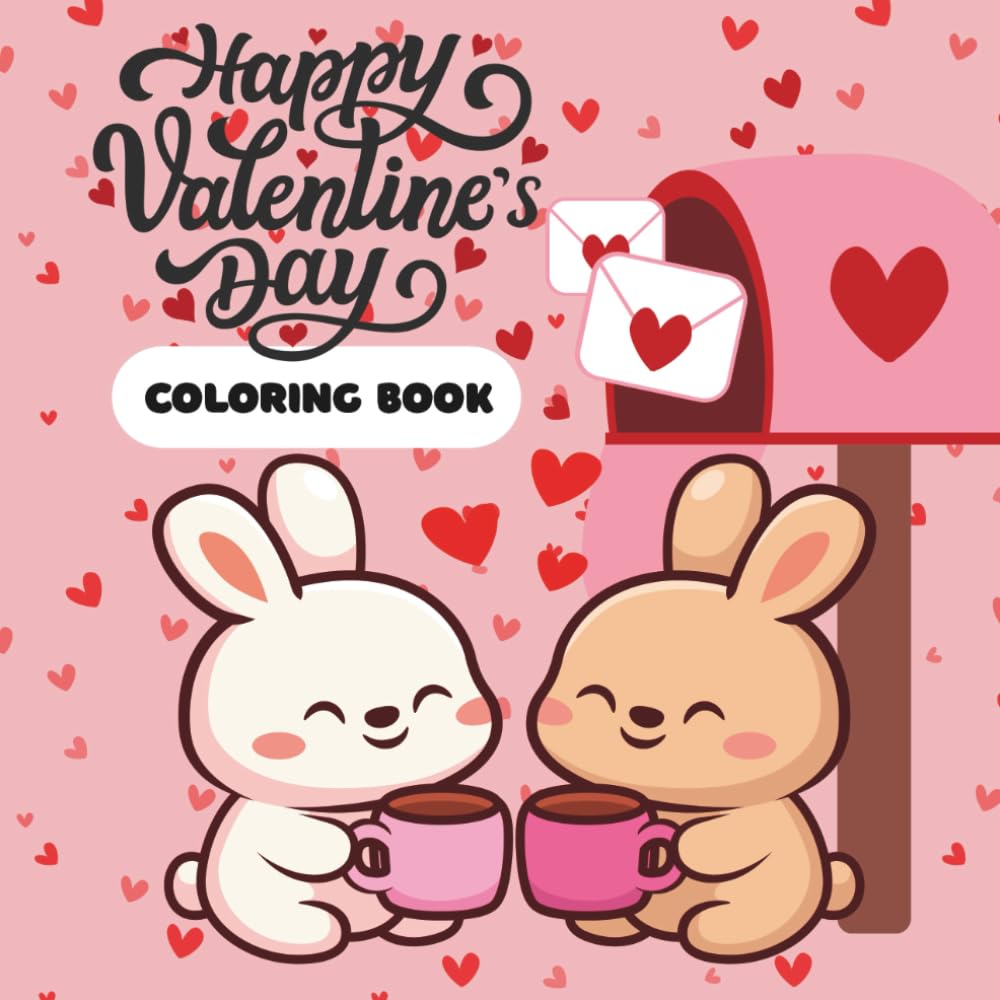 Valentine’s Day Coloring Book for Kids: 64 Fun & Cute Valentine Pages with Hearts, Animals, and Sweet Love Themes for Kids Ages 4–8