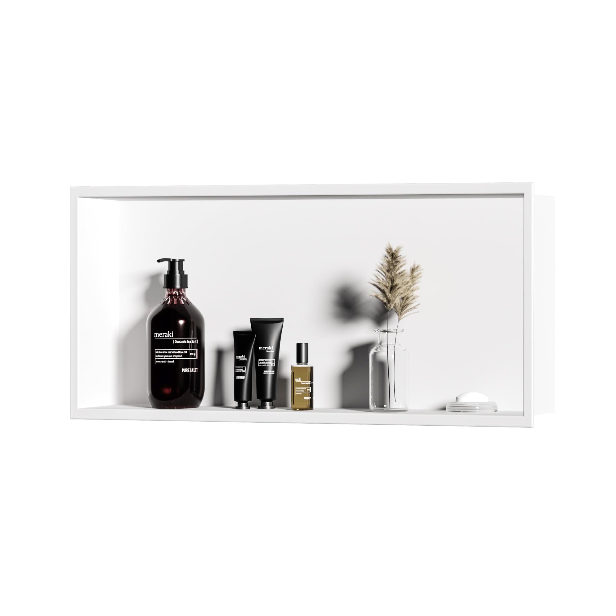 Neodrain 30X12Inch Shower Niche, White Stainless Niche NO Tile Needed Recessed Niche Shower for Bathroom Storage