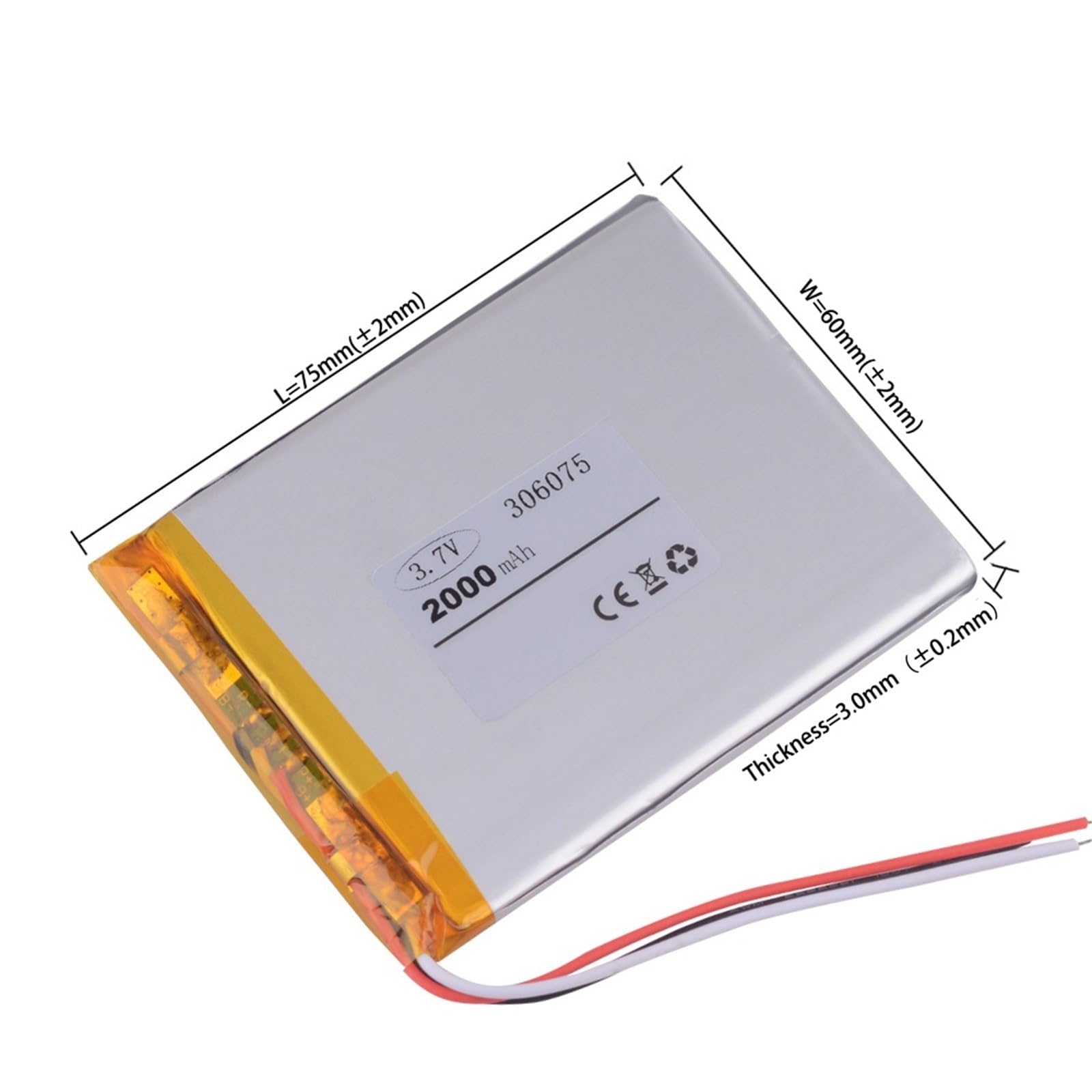 306075 3,7 V 2000 mAh