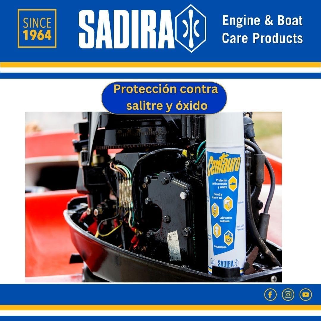 SADIRA Pack 2x Centauro 650 CC Spray Lubricante Multiusos | Protector Anticorrosión para Motores y Equipos Marinos | Penetra Óxido y Salitre, Aceite, 500 ml