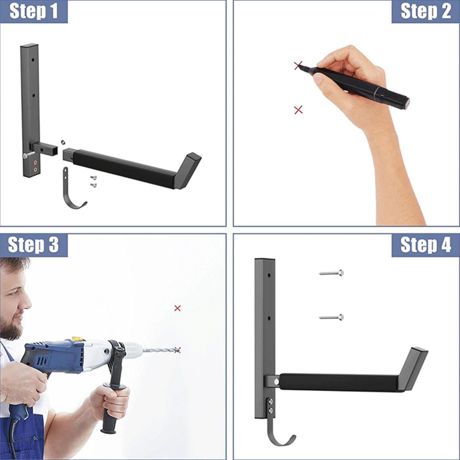 Kajakhaken für Garage, 2 Stück, Surfbrett-Aufbewahrung, Kapazität von 90 cm