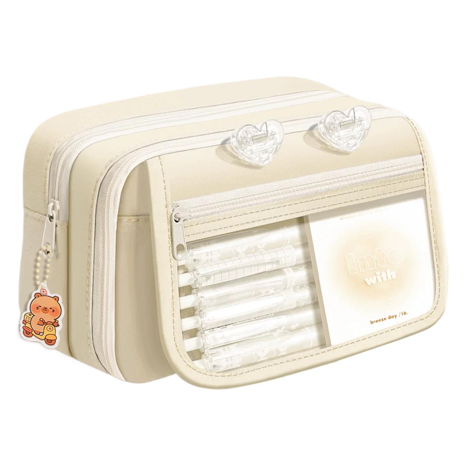 2 Pack Large Capacity Pencil Case, Aesthetic Pencil Pouch Bag