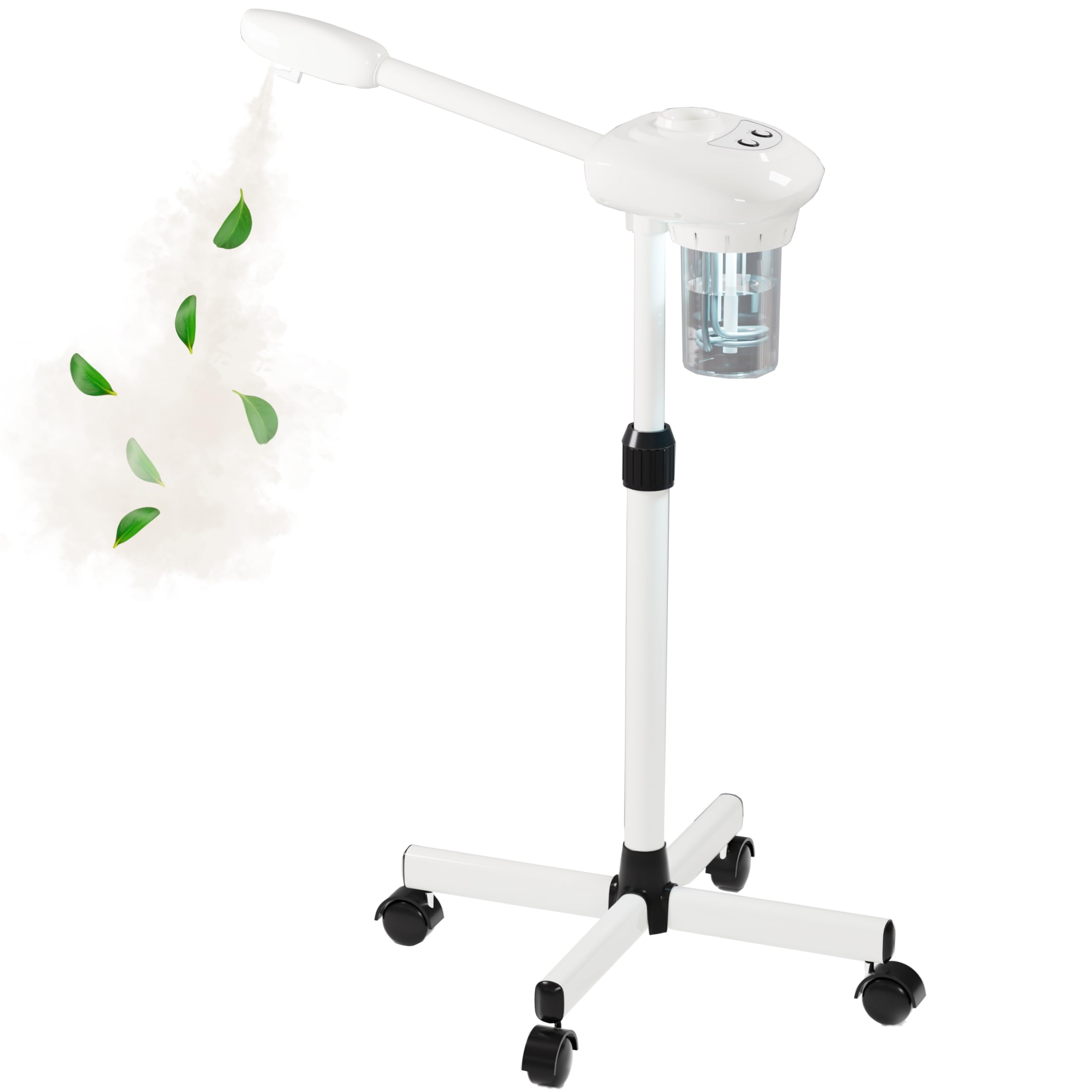 Facial Steamer, Professional Facial Steamer for Esthetician, Nano Ionic vaporizador Face Steamer for Face Deep Cleaning, White.