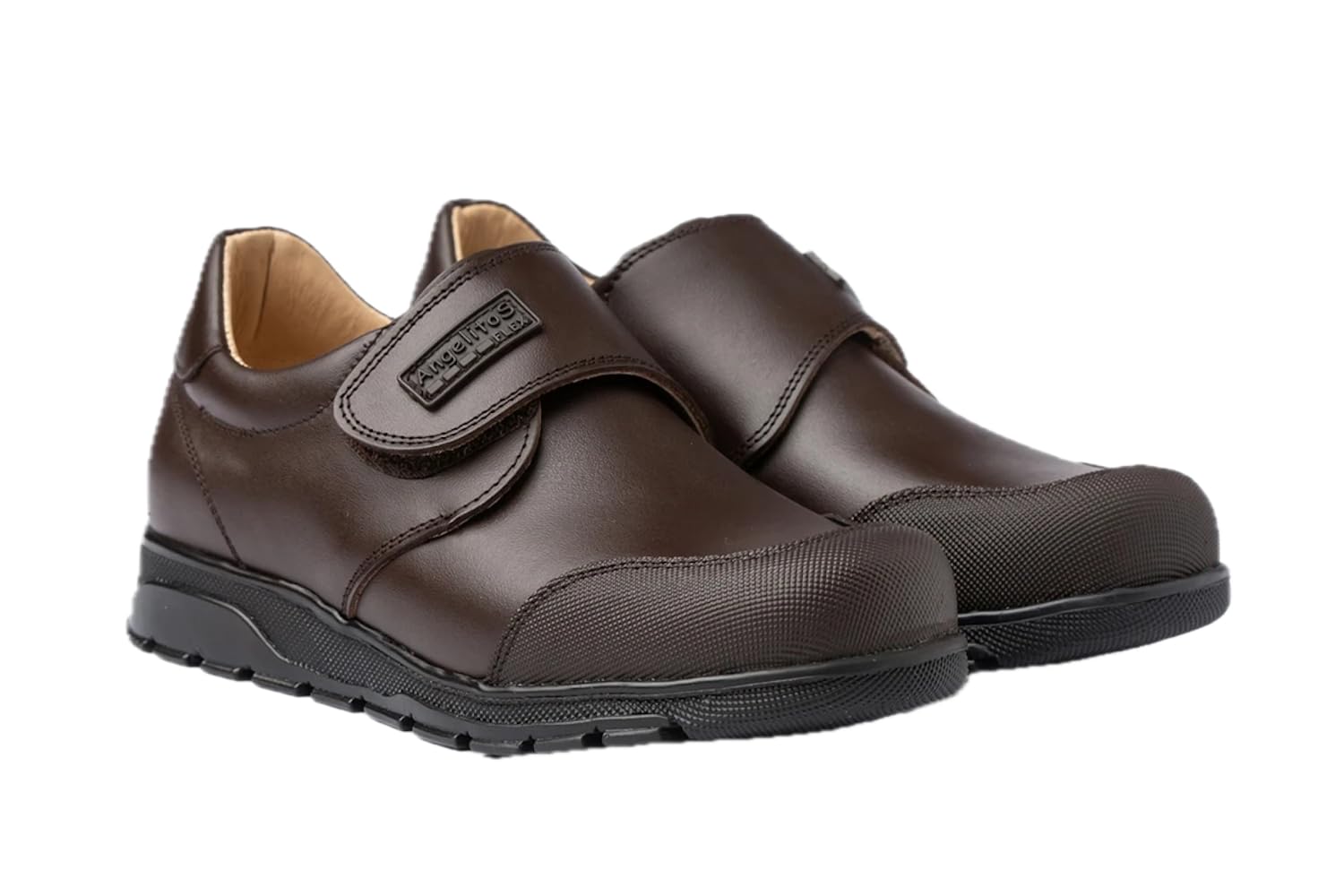 Angelitos COLEGIAL NIÑO Velcro Mod 453,Calzado Nacional,100% Piel (marrón, numeric_35)
