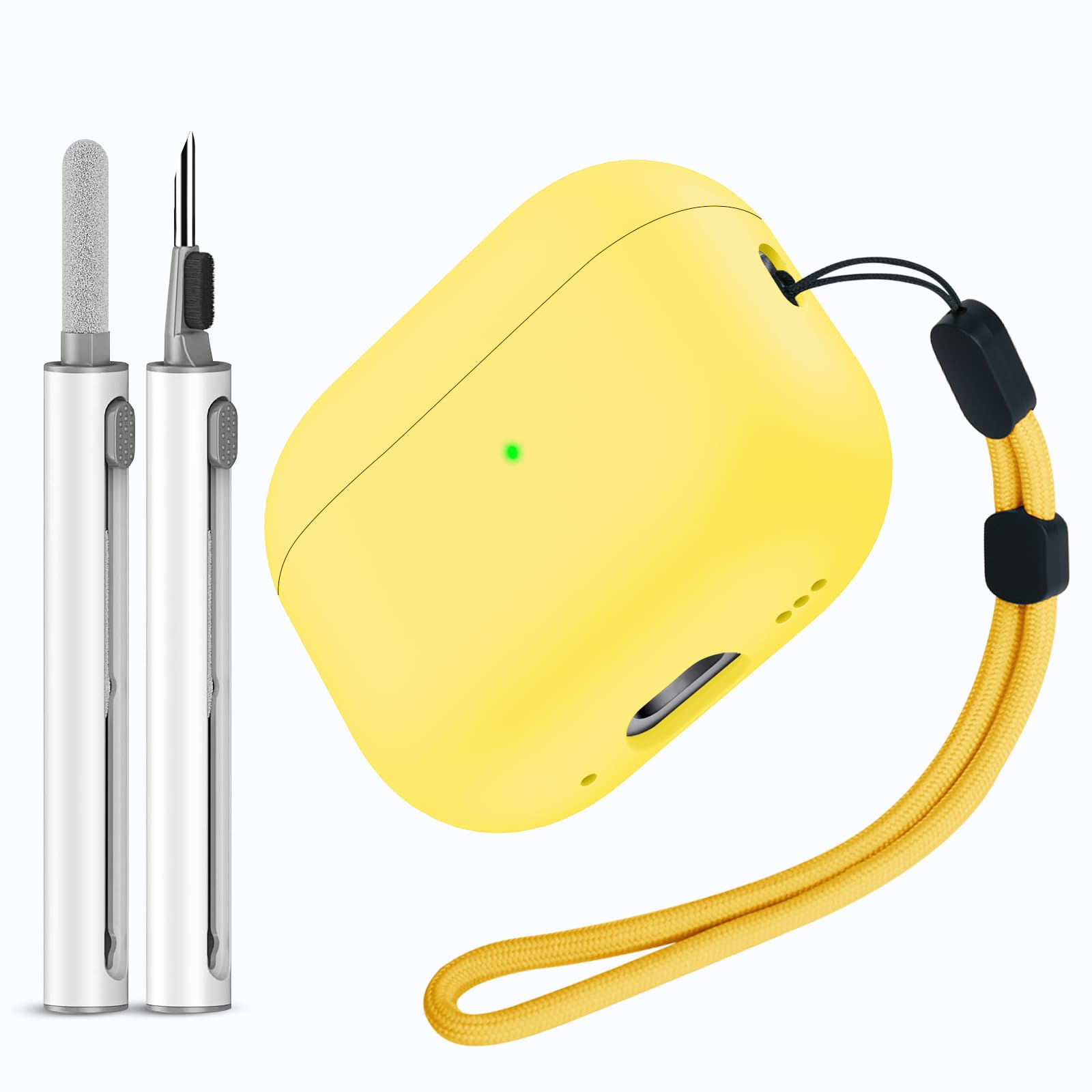 Miracase Designed for Airpods Pro 2nd Case with Cleaner Kit, Soft Skin Cases for Airpod Pro 2 (2023/2022), Front LED Visible Liquid Silicone Cover