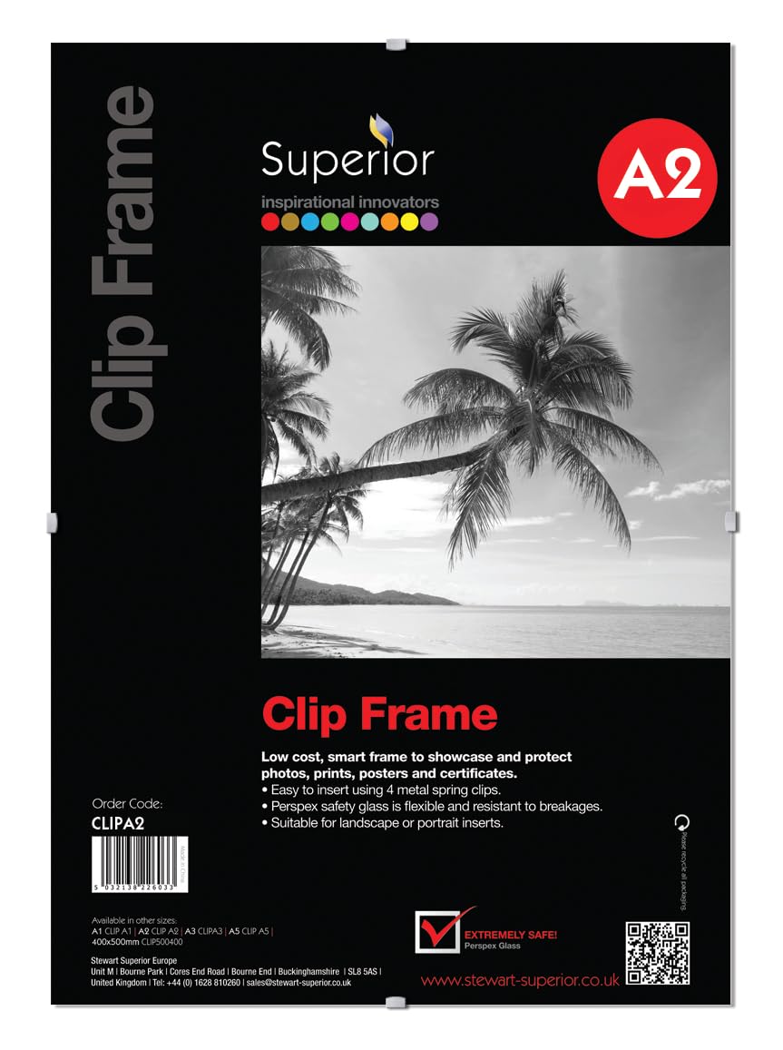 SECO A2 Perspex Safety Glass Clip Frame - CLIPA2 27173SS
