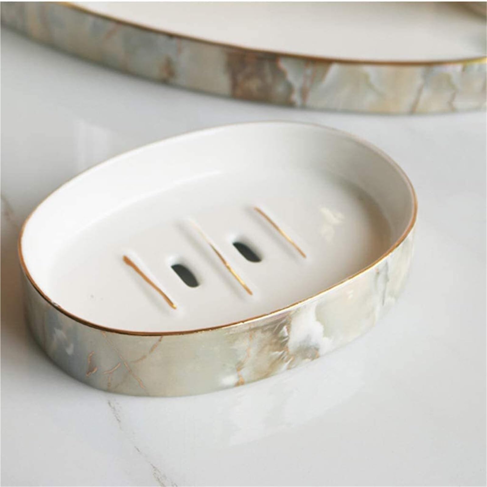 Set di accessori per il bagno 6 pezzi dispenser di sapone in ceramica portacollutorio portaspazzolino articoli da toeletta bagno Arredamento per gli affittuari