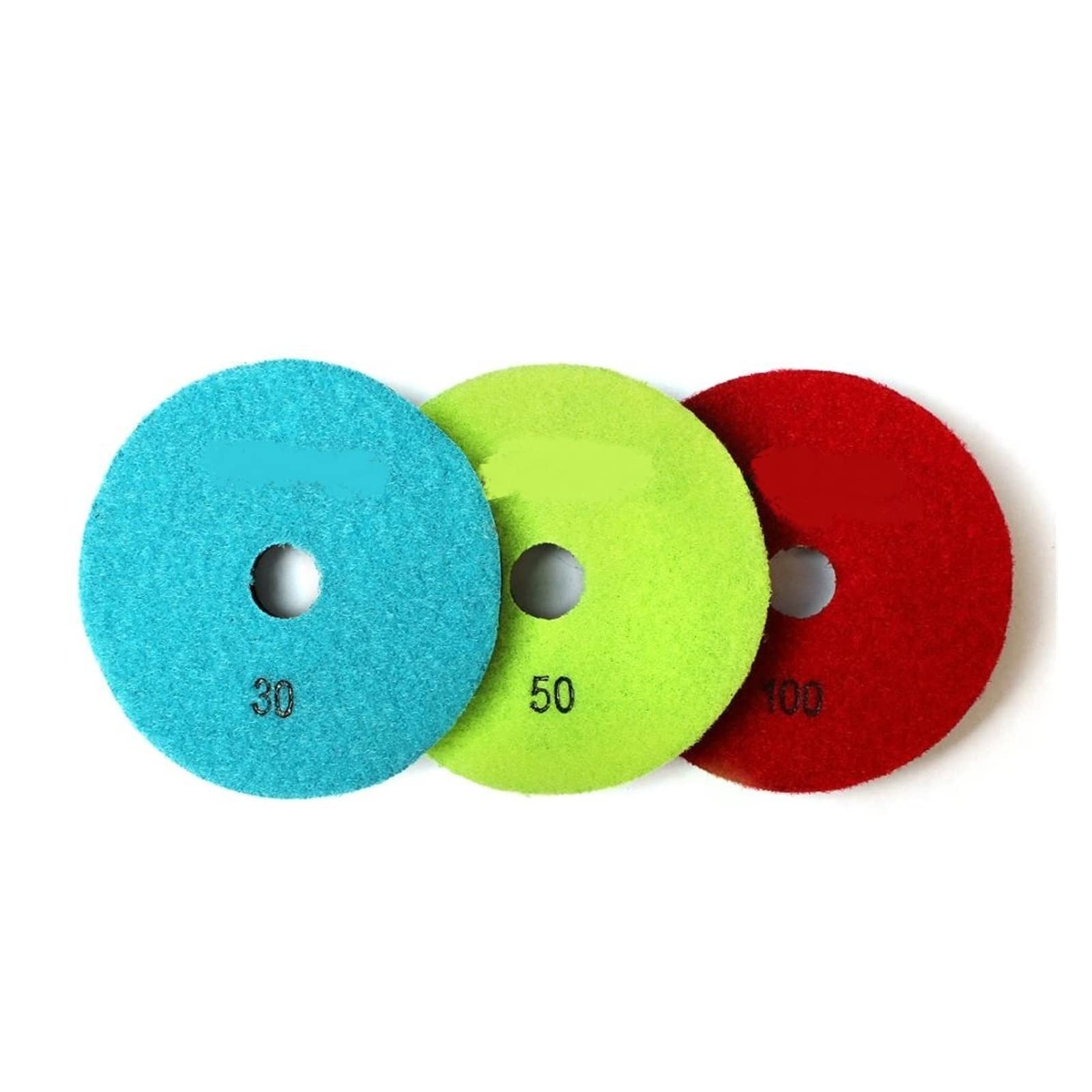 CAREG 4"3 sztuk/zestaw lutowane próżniowo diamentowe podkładki polerskie 100mm szkło marmurowe granitowe tarcze ścierne 6mm gumowa warstwa tarcza szlifierska Durable (Size : 50, Color : 3 Pcs)