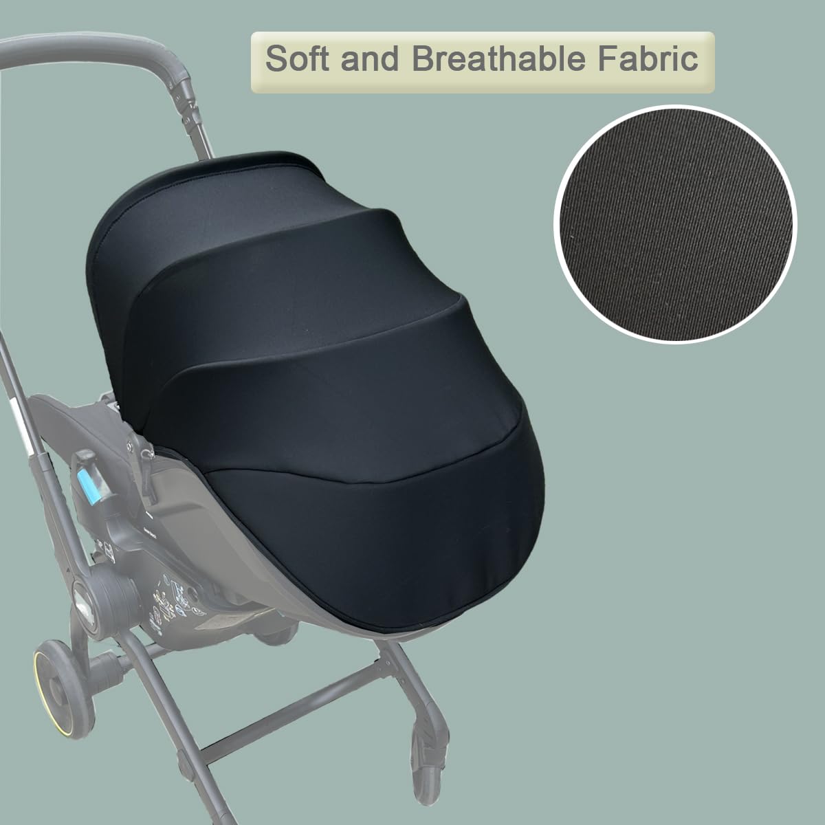 Auvent de rechange pour poussette Doona X/Doona+/Doona i, pare-soleil extensible à 4 segments, lavable en machine, accessoires de poussette avec épaulettes (noir, pour Doona X)