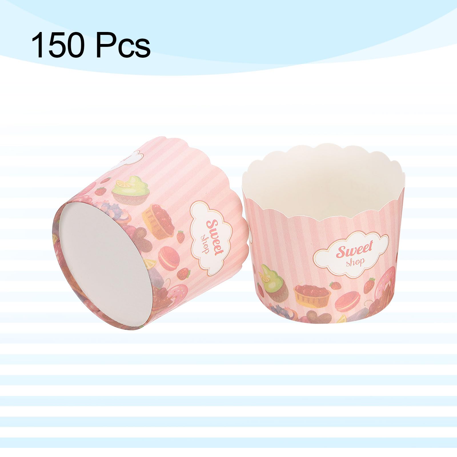 QUARKZMAN 150pz Pirottini da Forno in Carta 6oz Pirottini Rosa Dolce
