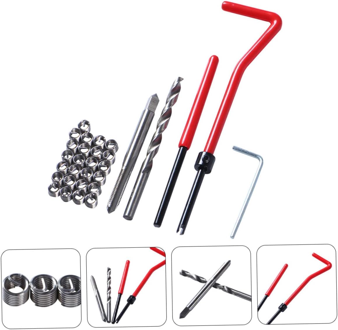 30pcs Thread Repair Insert Kit for Automotive Repairs Material Easy Use Hand Tool for Engine