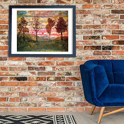 Art Egon Schiele Four Trees 1917 Impression Giclée Extra Large Sans Cadre - 2