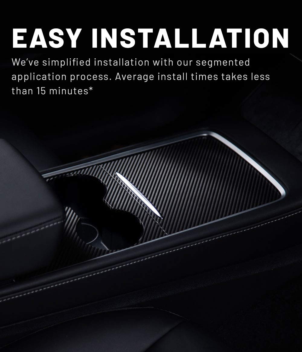 Amazon.com: TESBROS Tesla Model 3 2021 Center Console Wrap | Model Y 2021  Center Console Wrap | 3M 2080 | Made in The USA (Black Carbon Fiber) :  Automotive