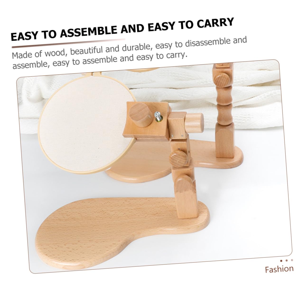 Angoily Soporte de Bordado Ajustable para Escritorio Kit de Bastidor de Bordado de Madera Maciza Giratorio para Principiantes Uso Doméstico Obsequio Adecuado Artesanal