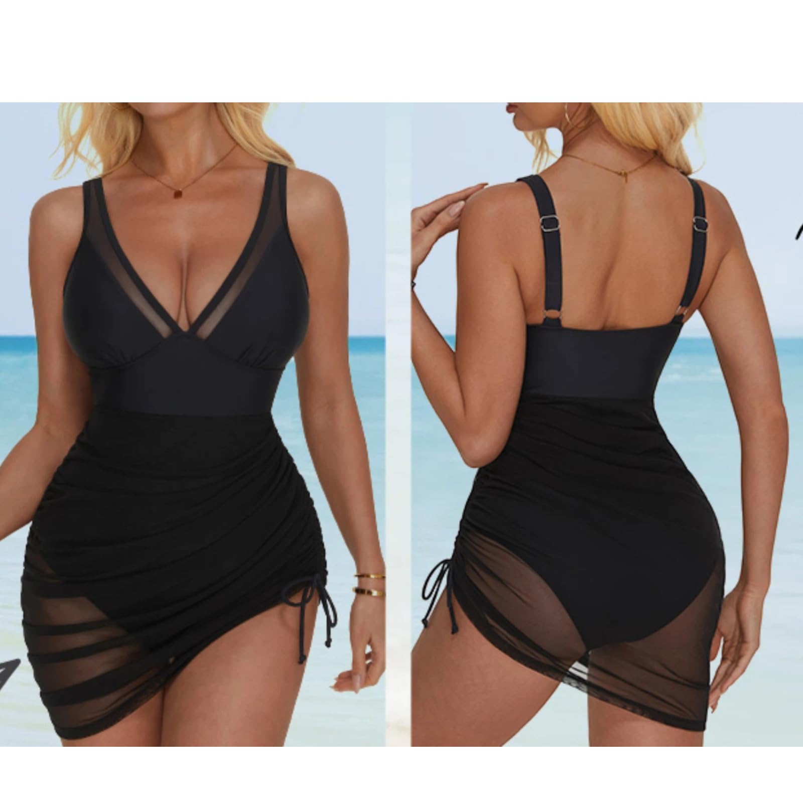Traje de baño de Malla Tipo Push-up para Mujeres con Control Abdominal y Escote en V bañador de una Pieza(Rojo,as4,Alpha,x_l,Regular,Regular)