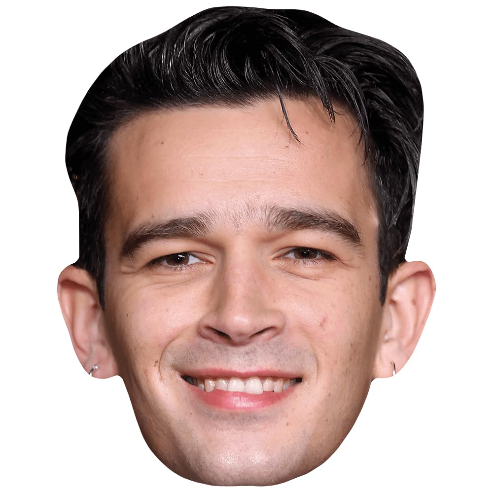 Matthew Healy (Smile) Celebrity Mask, Flat Card Face, Fancy Dress Mask