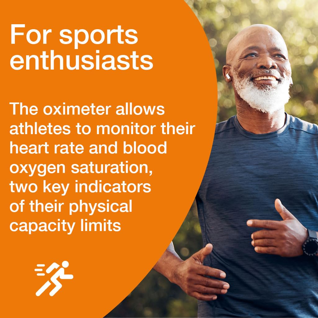 BIOSYNEX - Oxymètre de Doigt avec Mesure du Pouls - Mesure l'Oxygénation du Sang - Evaluation des Fonctions Respiratoires - Pathologies Respiratoires - Athlètes - Altitude - 12 Ans et +