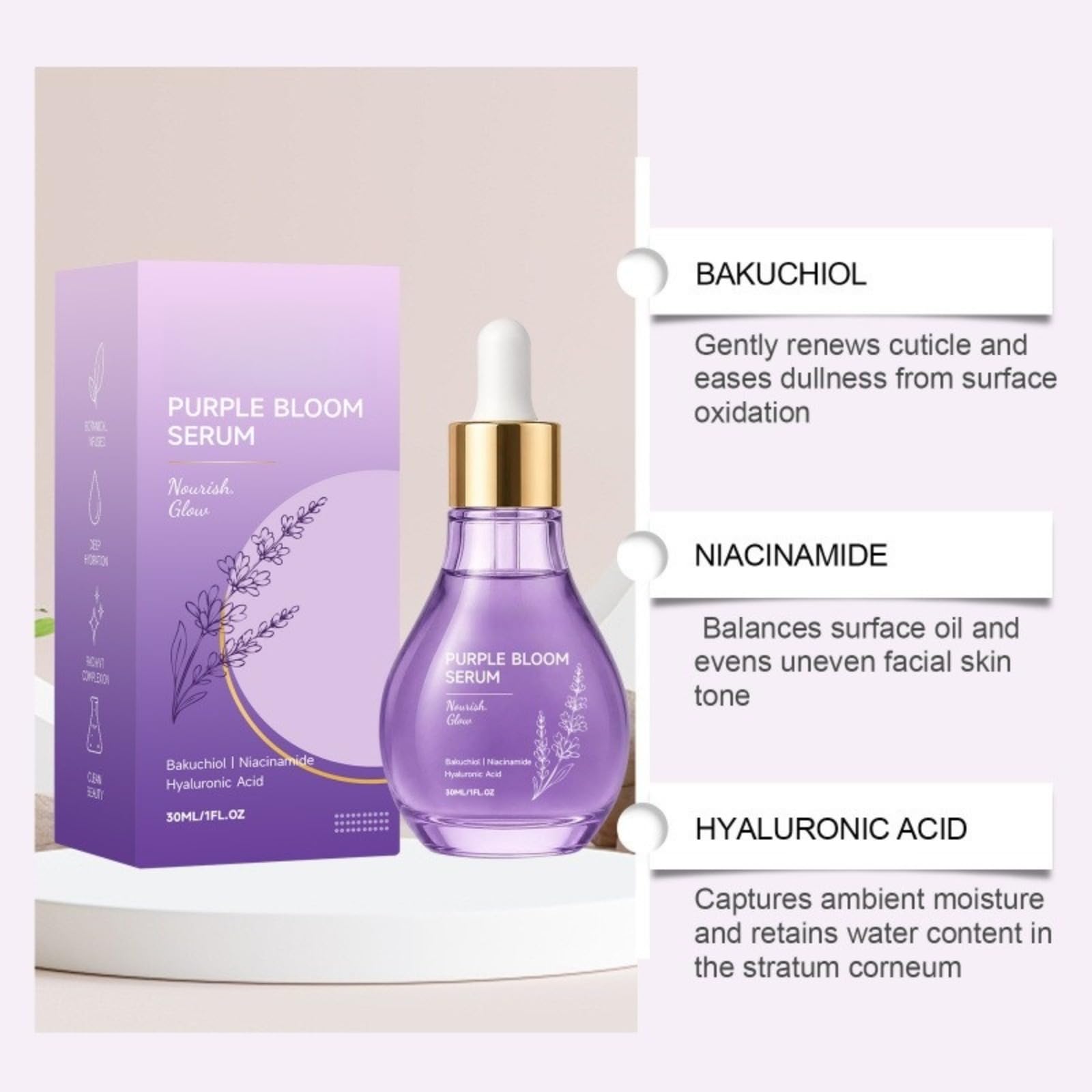 serum viso Anti-invecchiamento e rassodante, idratante profonda | Attenua le linee sottili, illumina e idrata la pelle, la lascia fresca e non comedogena ed è adatta per pelli sensibili.