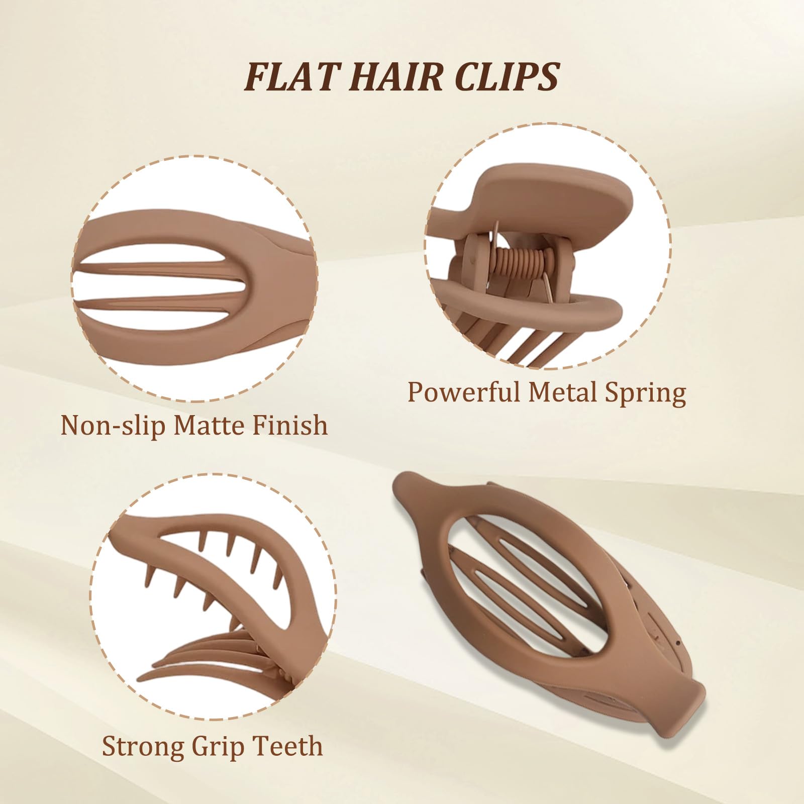 8 PCS Flat Hair Claw Clips - Image 3