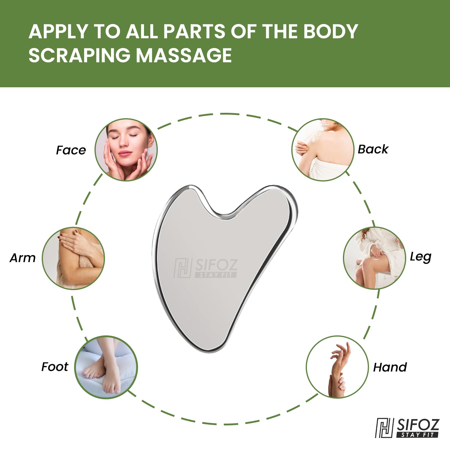 Sifoz Premium Gua Sha Tool For Face, Anti-Aging Facial Massager Tool For Tighten Skin, 100% 304 Stainless Steel Skin Care Gua Sha for Face, Neck, Eye to Reduce Wrinkles and Relax Body Muscles Sifoz Premium Gua Sha Tool For Face, Anti-Aging Facial Massager Tool For Tighten Skin, 100% 304 Stainless Steel Skin Care Gua Sha for Face, Neck, Eye to Reduce Wrinkles and Relax Body Muscles