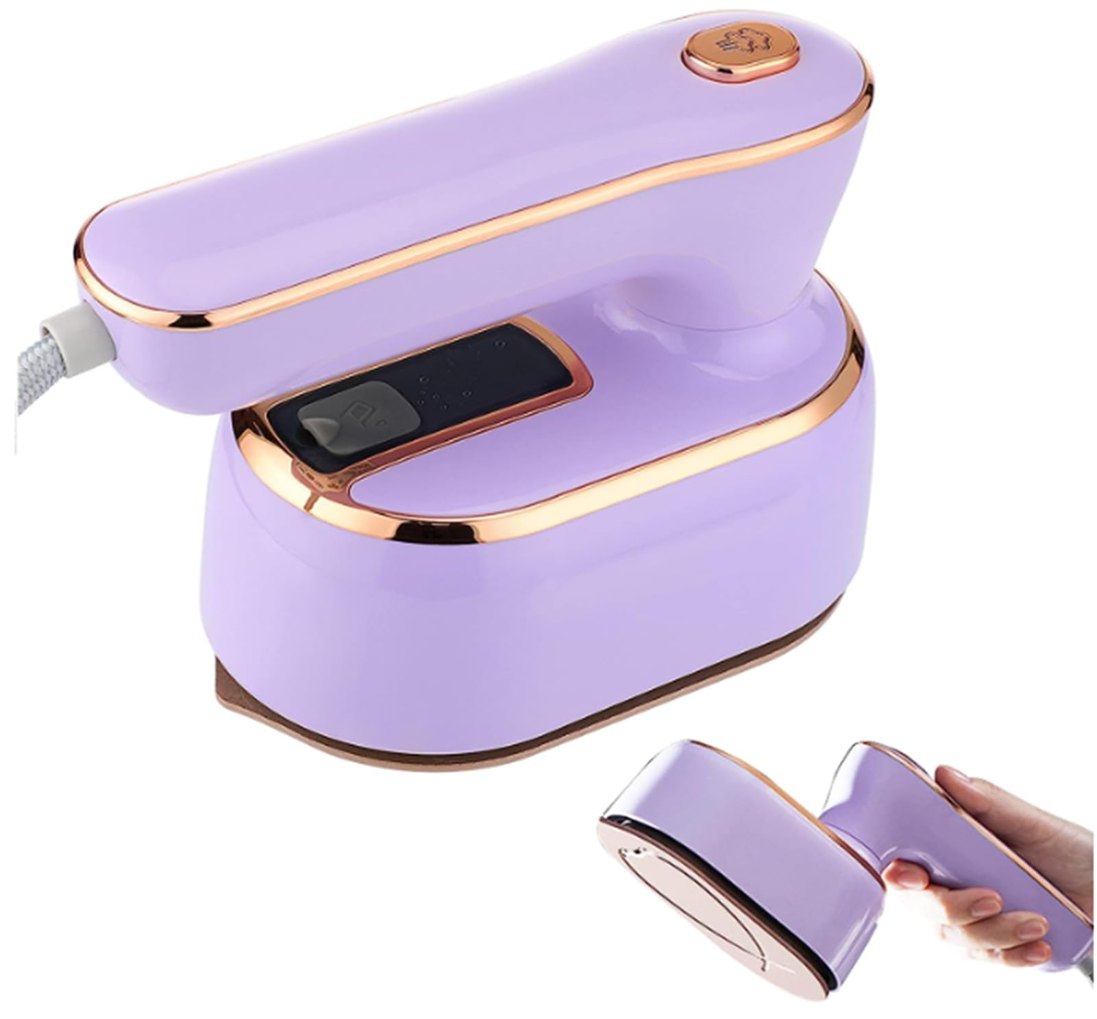 TAME Mini Steam Iron for Clothes, 180° Rotating Handheld Steam Iron, Portable Steamer Travel Iron, Micro Steam Iron Mini Handheld Garment Steamer Support Dry and Wet Ironing for Home Travel (Purple)