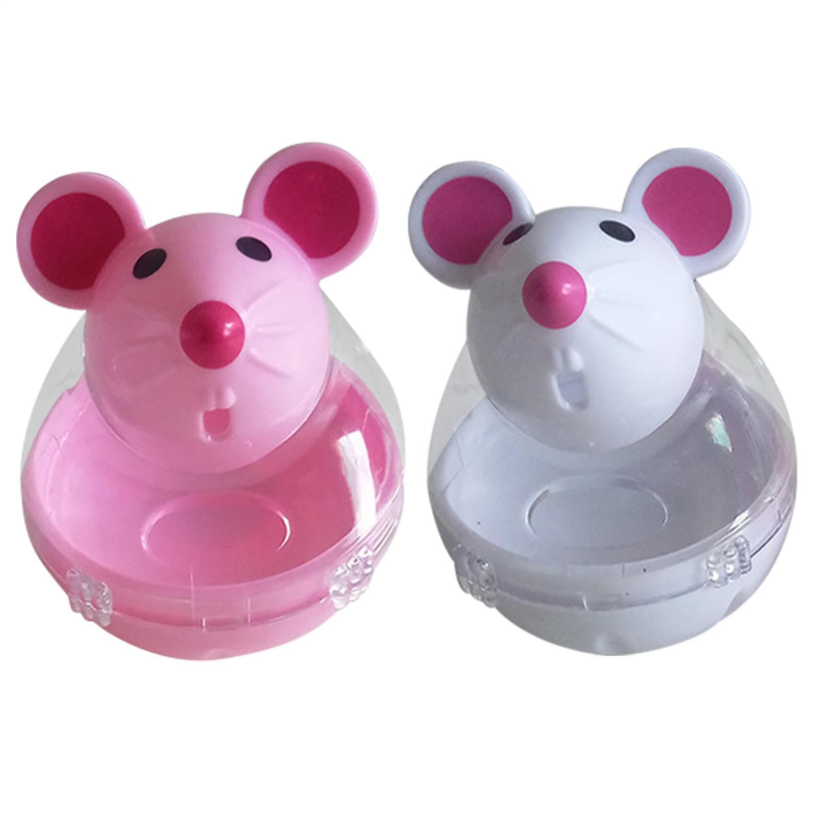 Cat Treat Ball Dispenser - PP Mice Tumbling Shape Pet Food Ball | Fun Small Cat Toy Slow Feeder, Training And Interactive Dispenser, Adjustable Portion Control Treat B́all Toy With Indoor Playtime
