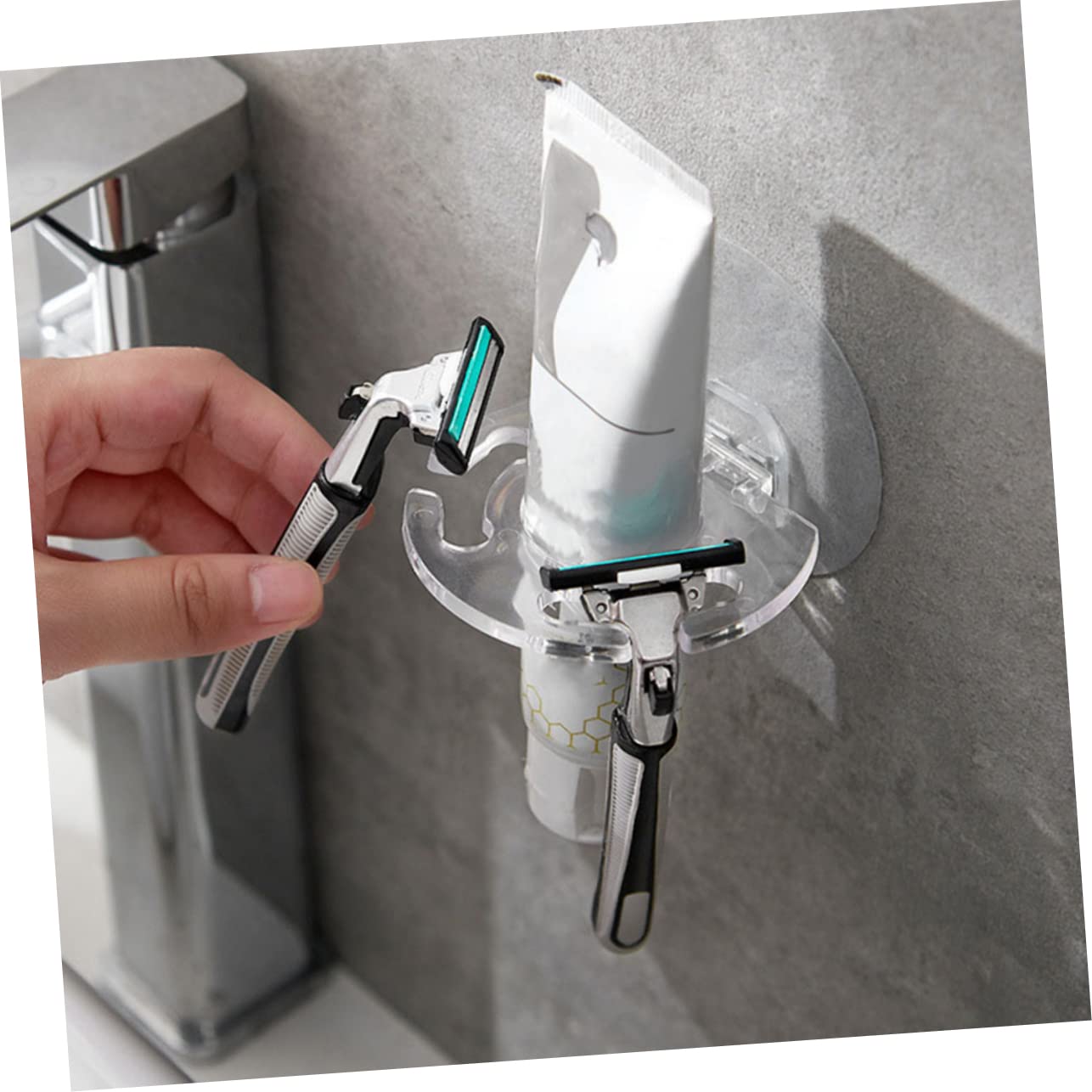 Amosfun 24piezas Soporte De Cepillos De Dientes Adhesivo De Pared Organizador Transpirable para y Baño para Cepillos Afeitadoras y Instalación Sin