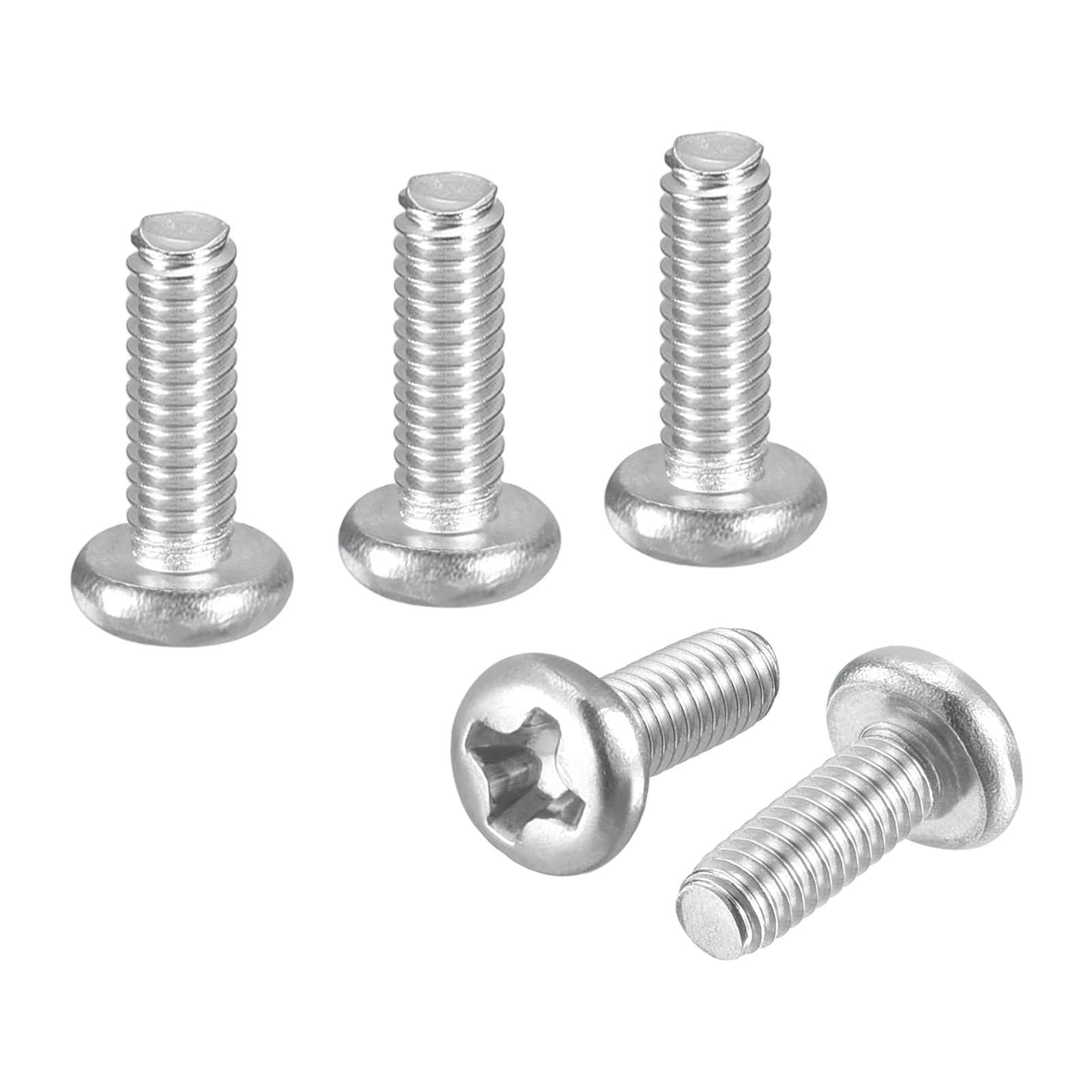 DTGN M2-0.4x6 Pan Head Machine Screws - 60pcs - Good for Machinery - 304 Stainless Steel Phillips Machine Screws Bolts - Silver