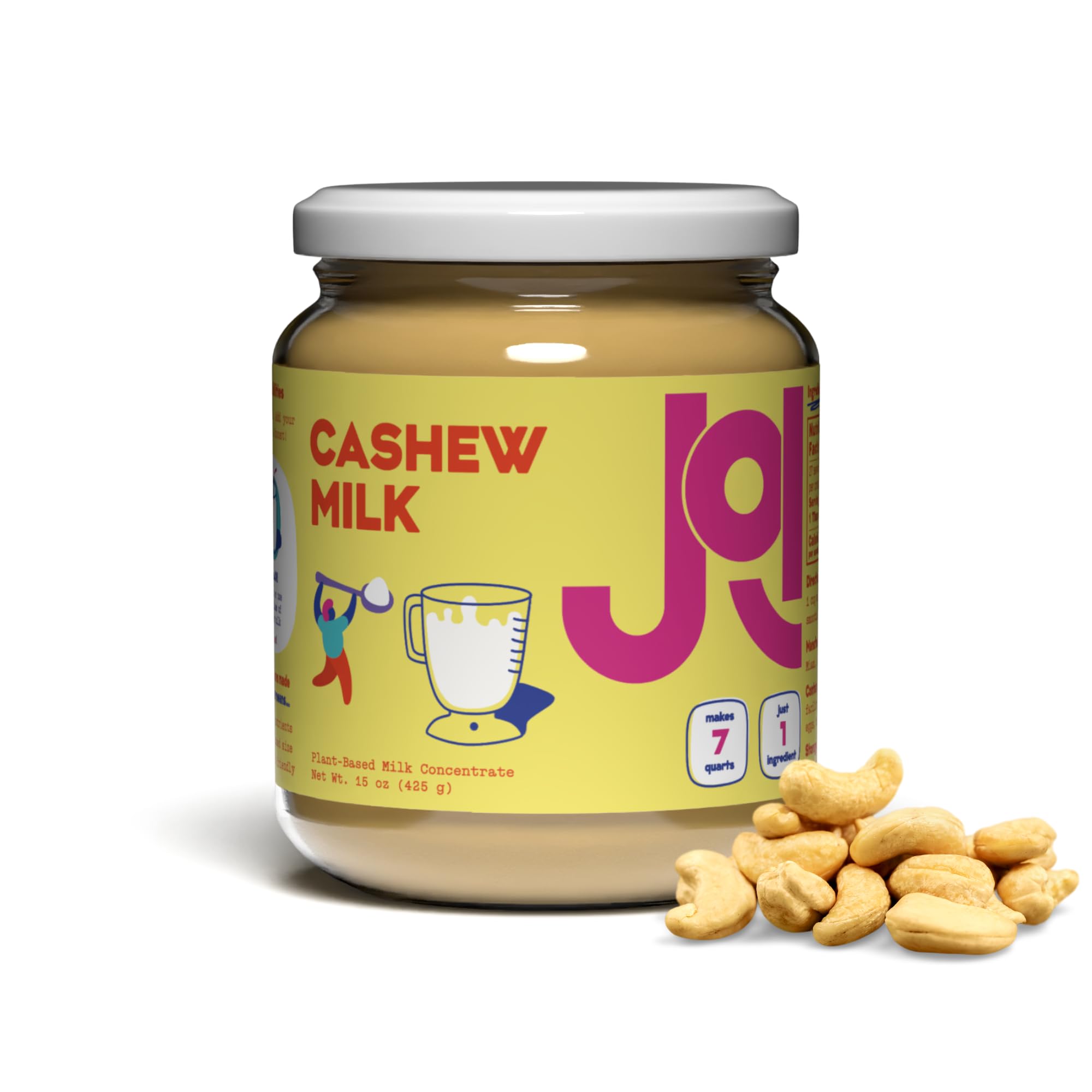 Unsweetened Cashew Milk Concentrate by JOI - 27 Servings - Vegan, Kosher, Shelf-Stable, Keto-Friendly, and Gluten-Free - Substitute for Cashew Powder and Butter - Use for Coffee Creamer, Add to Smoothies and Tea or Make Your Own Cashew Milk