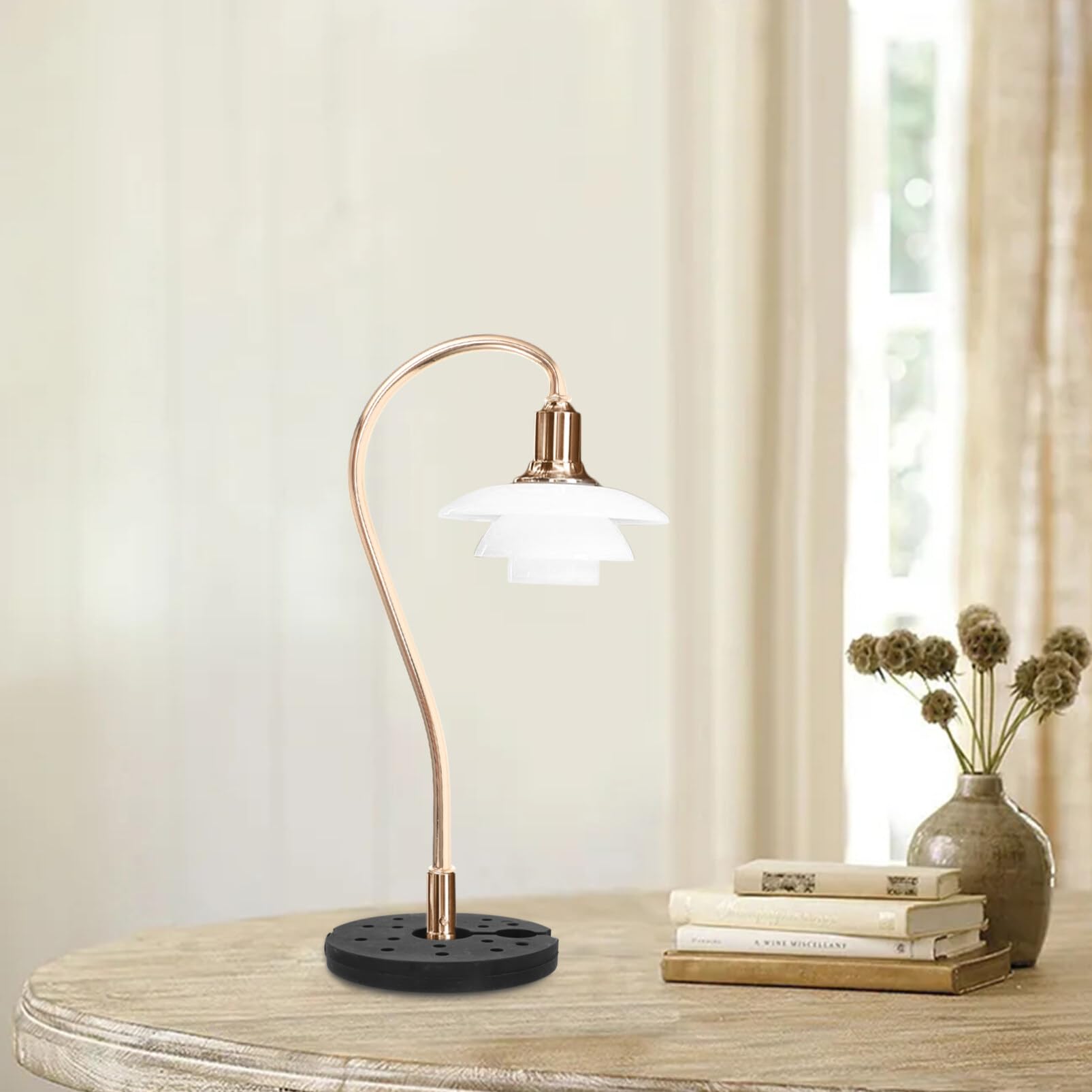 Base lestée métallique pour lampe – Socle stable 19 x 19 x 2 cm, contrepoids de remplacement pour lampadaire, lampe de bureau et autres luminaires