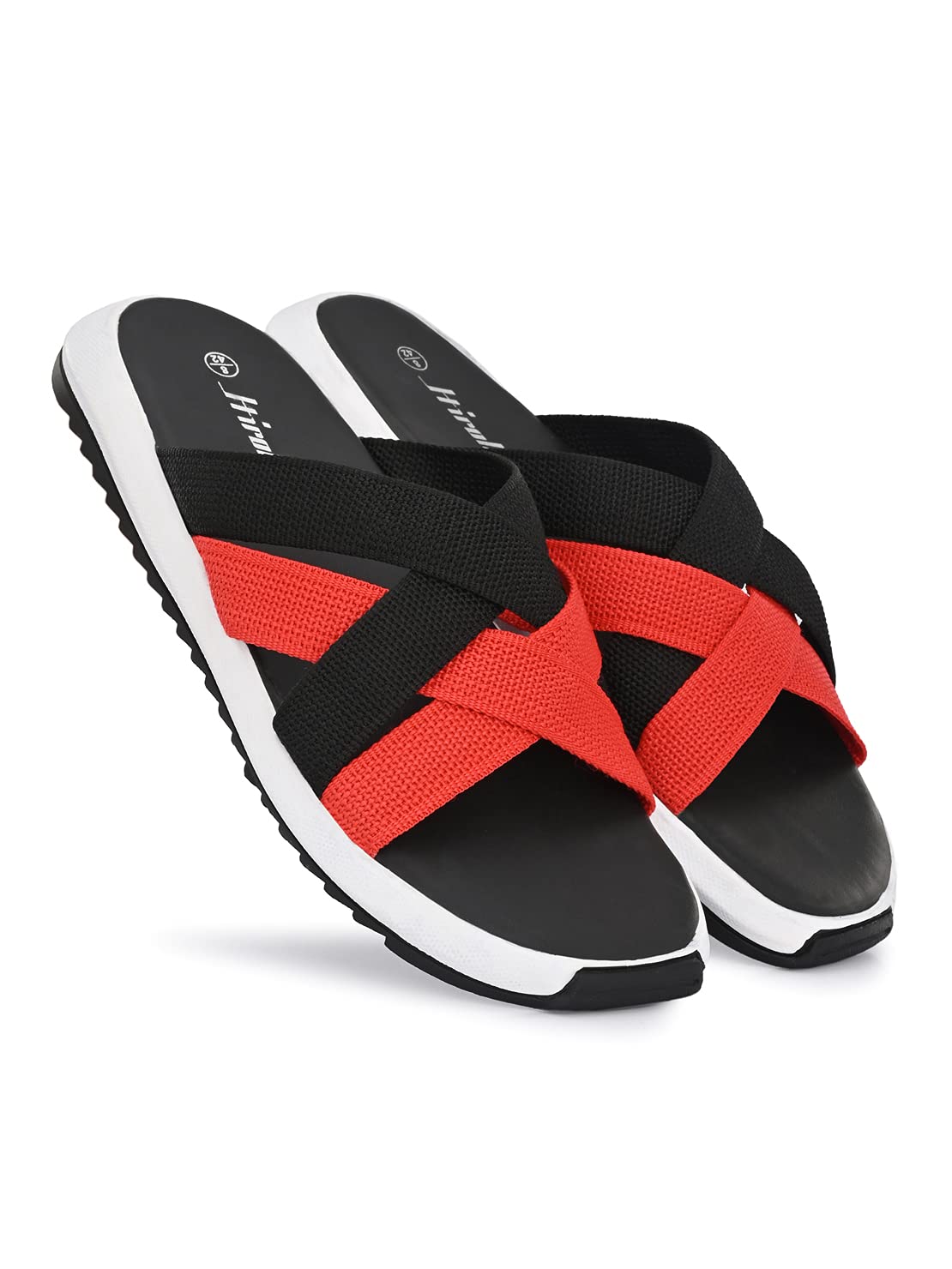 Hirolas® Mens Black Strappy Flip-Flop Slider Slippers (B09FT5S1WZ) Amazon Price History, Amazon Price Tracker