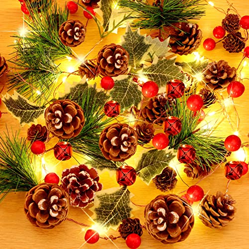 Guirlande de Noël 3m décoration sapin lumineuse avec clochette rouge LED
